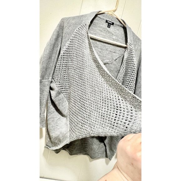 Seventeen Open Front Cardigan Gray Sweater Size L - Picture 2 of 7